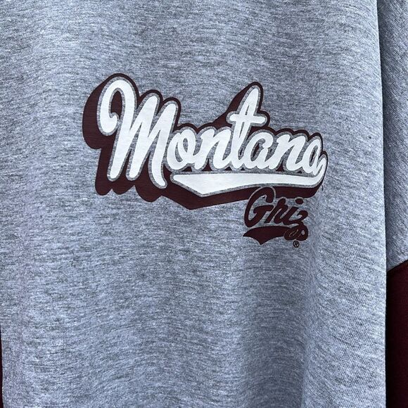 Montana Griz Cropped Oversized Color Block Long Sleeve T-Shirt Size L - Picture 2 of 3